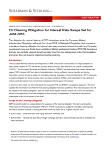 EU Clearing Obligation for Interest Rate Swaps Set for June 2016