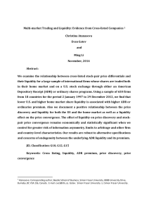 Multi-market Trading and Liquidity: Evidence from Cross