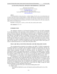 ACCOUNTING POLICIES APPLIED IN DETERMINING CASH FLOW