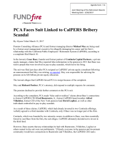 PCA Faces Suit Linked to CalPERS Bribery Scandal