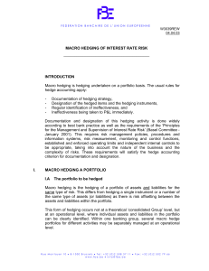 MACRO HEDGING OF INTEREST RATE RISK INTRODUCTION