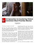 US Aproaches to Countering Violent Extremism Must Prioritize Women