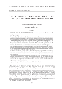 the determinants of capital structure: the evidence from the