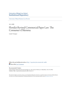 Florida`s Revised Commercial Paper Law