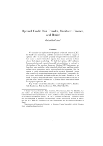 Optimal Credit Risk Transfer, Monitored Finance, and