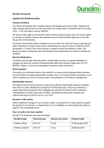 Dunelm Group plc Capital and dividend policy