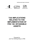 tax implications related to the implementation of frs 138