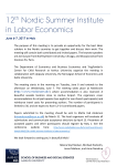 12th Nordic Summer Institute in Labor Economics