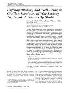 Psychopathology and Well-Being in Civilian Survivors of War