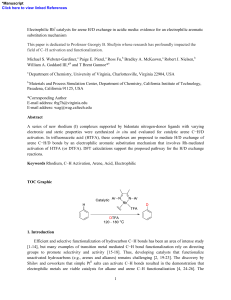1 Electrophilic RhI catalysts for arene H/D exchange in acidic media