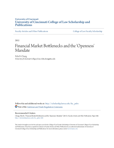 Financial Market Bottlenecks and the
