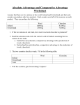 Absolute Advantage and Comparative Advantage Worksheet