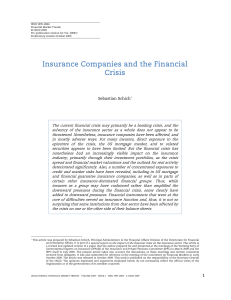 Insurance Companies and the Financial Crisis