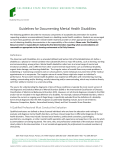 Documentation Guidelines - Mental Health