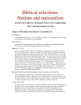 Biblical selections- Nations and nationalism