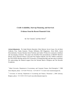 Credit Availability, Start-up Financing, and Survival: Evidence from