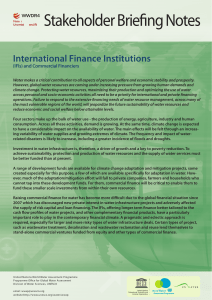 WWDR4 Stakeholder Briefing Notes: International Finance Institutions