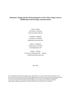 Disclosure Timing and the Market Response to First