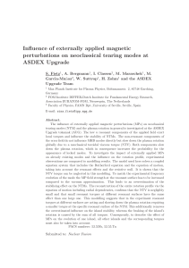 Influence of externally applied magnetic perturbations on