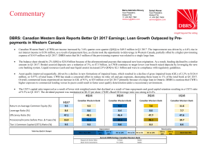 Canadian Western Bank Reports Better Q1 2017