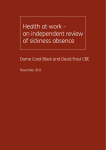 Health at work – an independent review of sickness absence