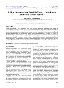 Ethical Investment and Portfolio Theory