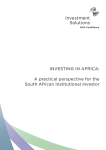 INVESTING IN AFRICA: A practical perspective for the South