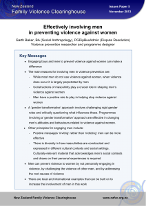 Effectively involving men in preventing violence against women