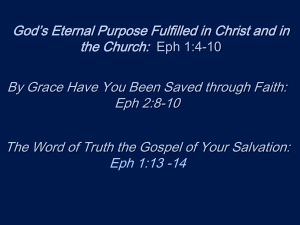 The Church: The Fullness of Christ. Eph. 1:22-23