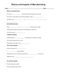 History and Impacts of Manufacturing Worksheet