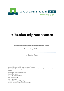 Albanian migrant women - Wageningen UR E