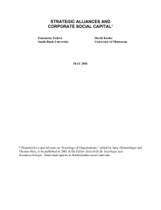 strategic alliances and corporate social capital