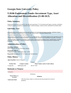 Georgia State University Policy 5.10.06 Endowment Funds