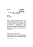 The Effectiveness of Monetary and Fiscal Policy in