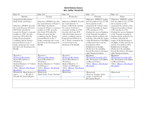 World History Honors Mrs. Coffey Period 4/5 Date: 2-1 Date: 2