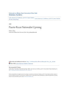 Puerto Rican Nationalist Uprising - Scholars Archive