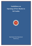 Guidelines on Opening of New Banks in Sri Lanka