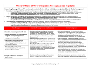 Oracle CRM and OPA For Immigration Messaging Guide Highlights