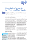 Formulation Strategies for `First-Into-Man` Studies