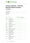 Listing Conditions Scientific Research Based