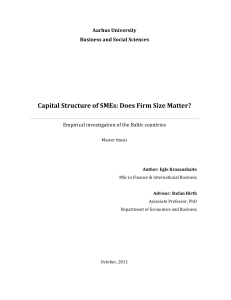 Capital Structure of SMEs: Does Firm Size Matter?