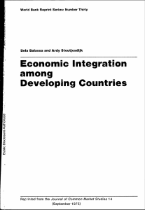 Economic Integration among Developing
