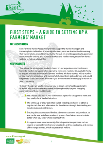 First steps - A Guide to settinG up A FArmers` mArket