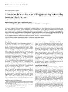 Orbitofrontal Cortex Encodes Willingness to Pay