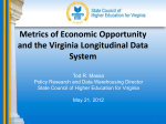 Metrics of Economic Opportunity and the Virginia Longitudinal Data