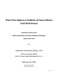 Short Term Alpha as a Predictor of Future Mutual Fund Performance