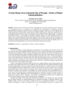 A Case Study of an Industrial City of Punjab