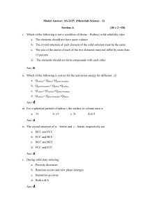 Model Answer: AS-2125 (Materials Science – I) Section