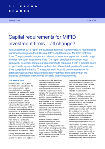 Capital requirements for MiFID investment firms