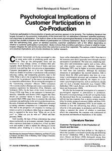 Psychological Implications of Customer Participation in